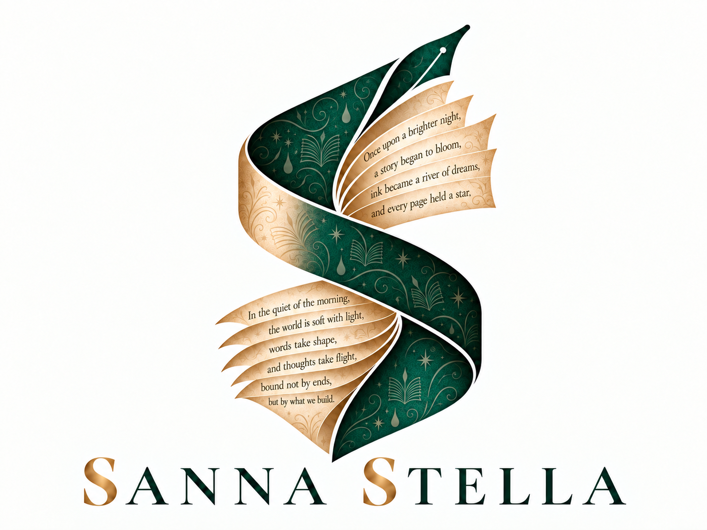 Sanna Stella · 별빛 책 리본 로고